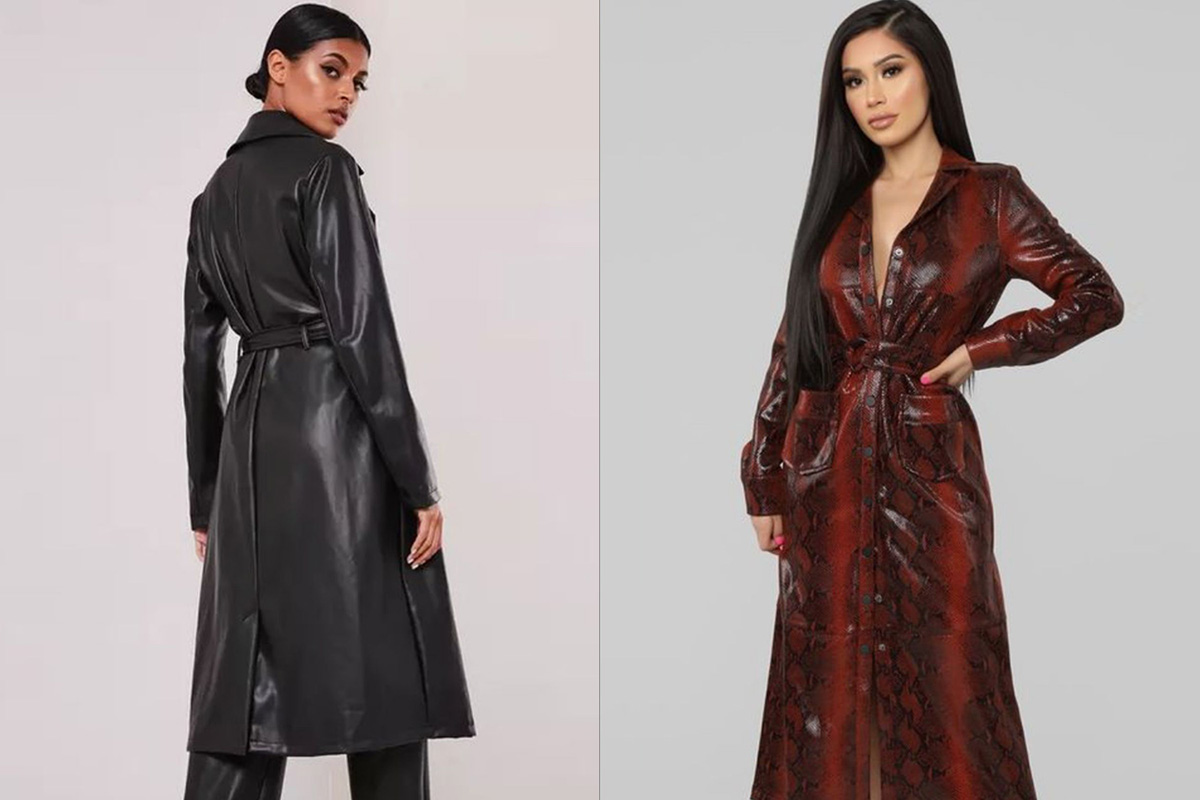 Faux leather coat online