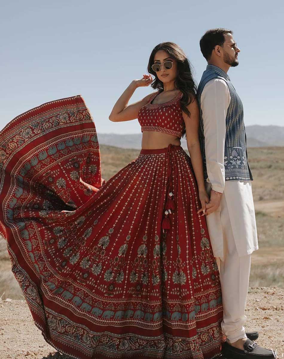 Pomegranate Red Lehenga set – Rimple & Harpreet